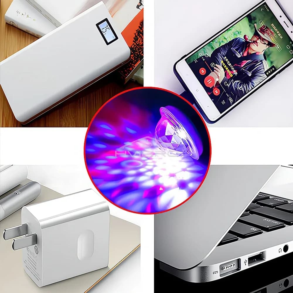 Mini lampe d'ambiance LED USB à effet disco RGB slide 5