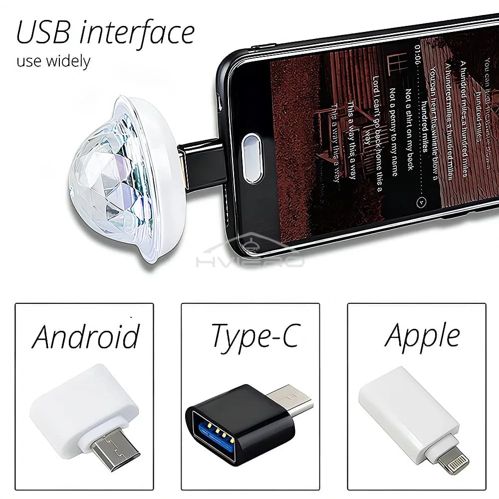 Mini lampe d'ambiance LED USB à effet disco RGB slide 6