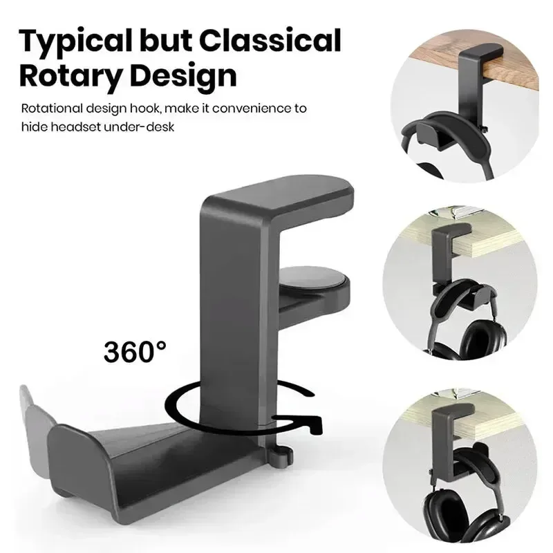 Support de casque rotatif à 360° pour bureau