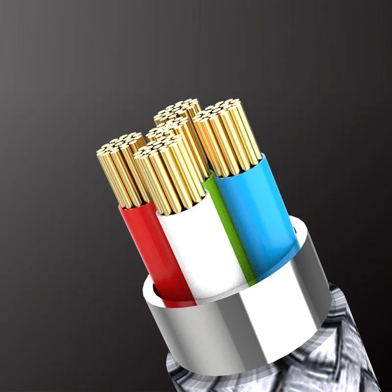 Câble USB-C vers USB-C PD 60W 3A - Charge Rapide et Transfert de Données - Arc-en-ciel - Image 5