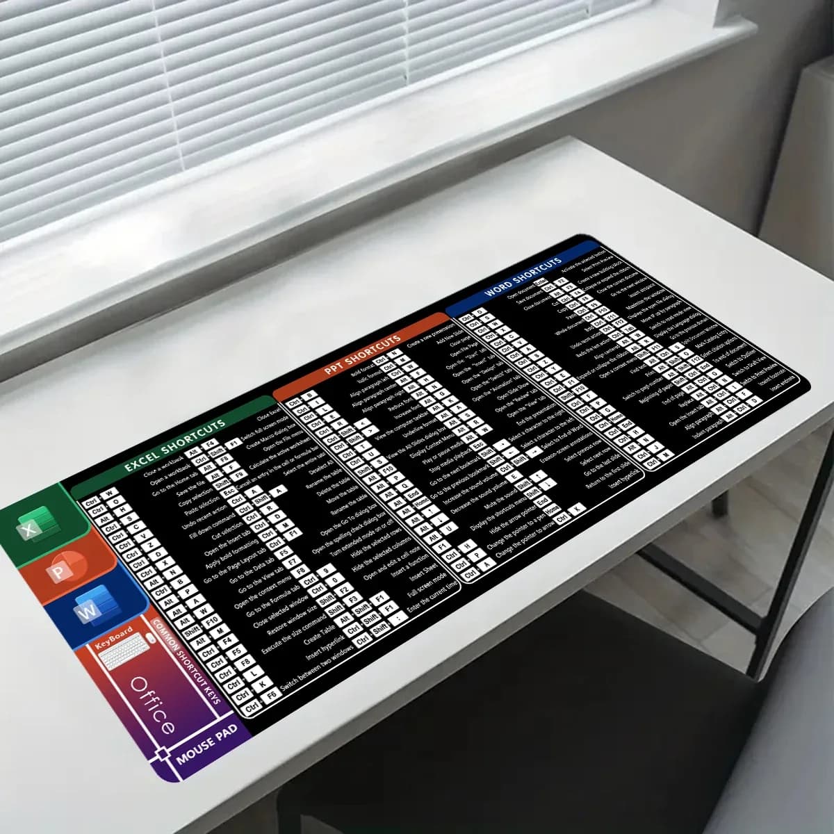 Tapis de souris avec raccourcis clavier Excel, Word et PowerPoint (21 x 26 cm) - Image 5