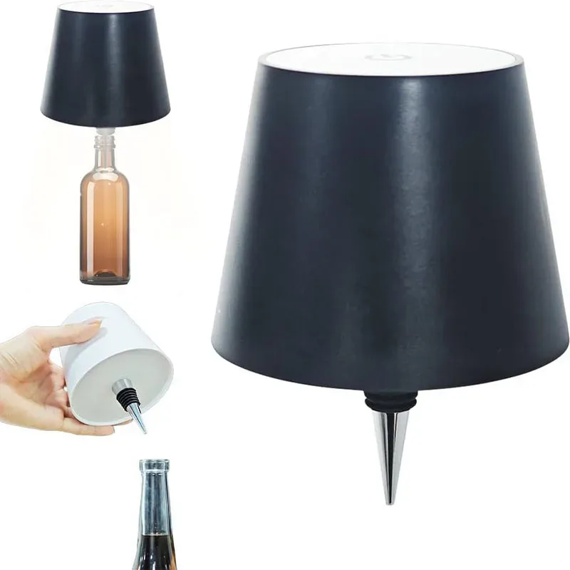 Lampe de table sans fil en forme de bouteille avec commande tactile et intensité variable - Image 5