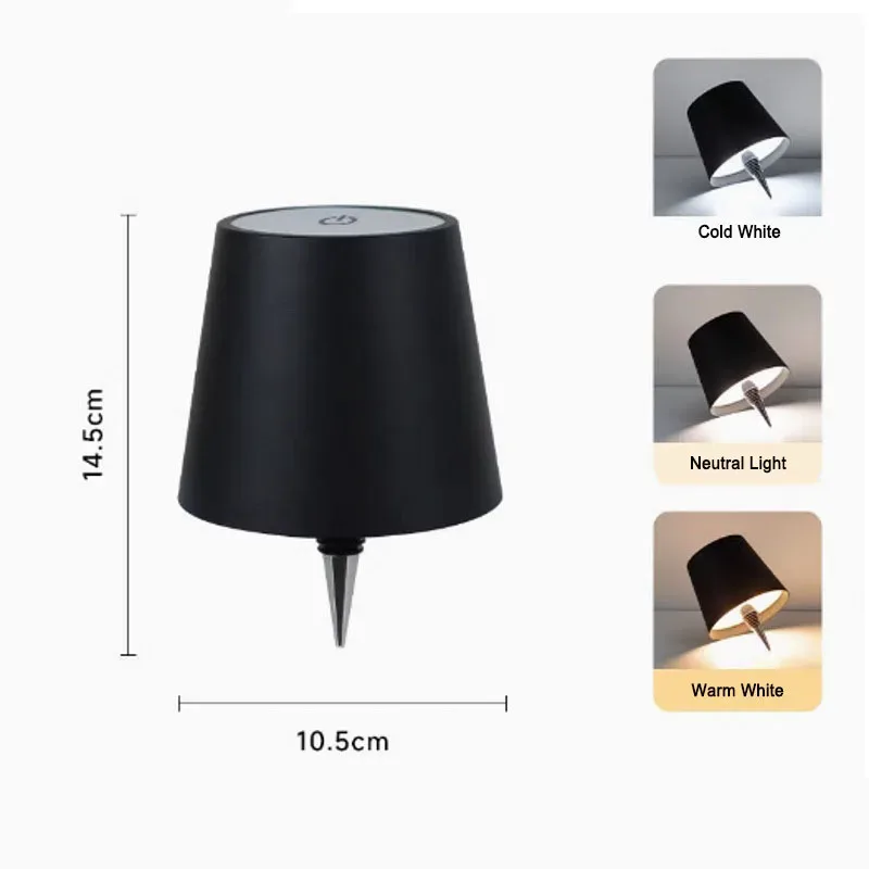Lampe de table sans fil en forme de bouteille avec commande tactile et intensité variable - Image 6