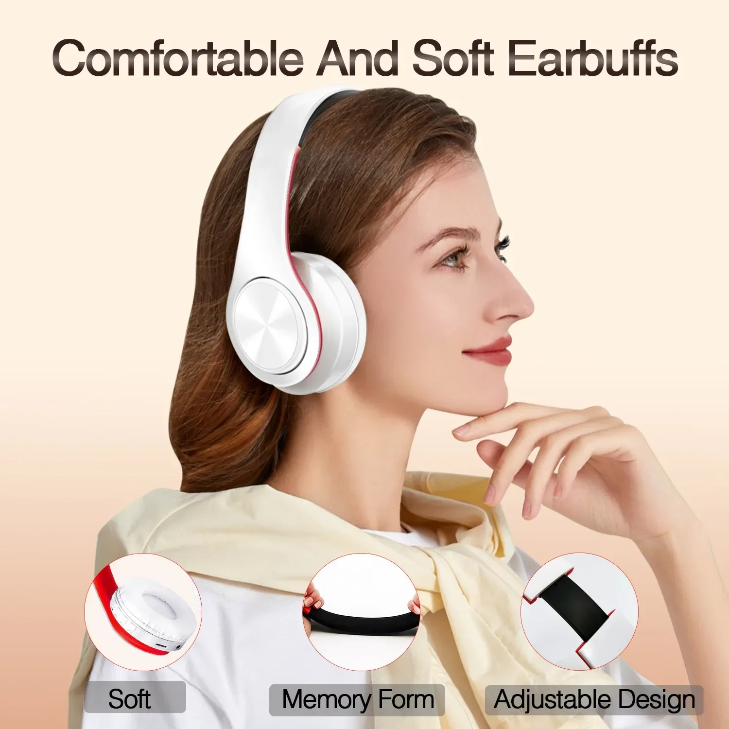 Casque audio Bluetooth sans fil avec micro, radio FM et lecteur MP3 - Image 2