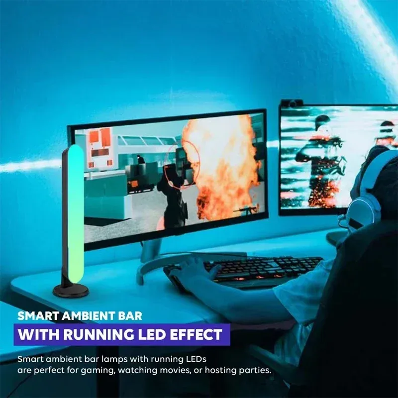 Barres lumineuses LED RGB d'ambiance avec synchronisation musicale et télécommande - Image 6