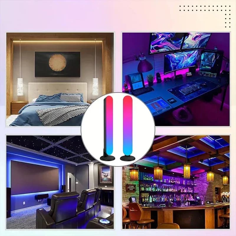 Barres lumineuses LED RGB d'ambiance avec synchronisation musicale et télécommande - Image 3