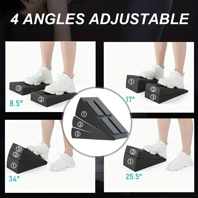 Ensemble de 3 cales de squat et planches inclinées antidérapantes pour étirement des mollets slide 3