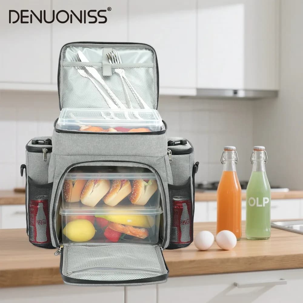 Sac isotherme à bandoulière DENUONISS 27L pour pique-nique et repas