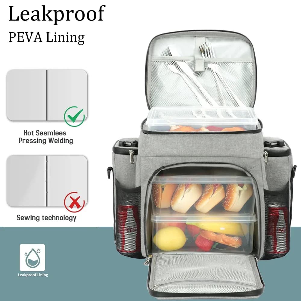 Sac isotherme à bandoulière DENUONISS 27L pour pique-nique et repas slide 5