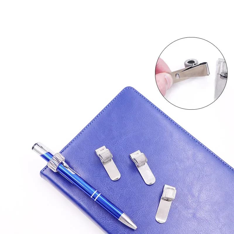 Porte-stylo métallique à ressort avec clip de poche slide 3