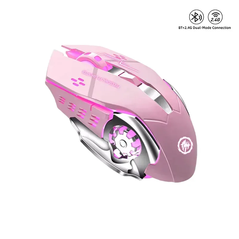 Souris de jeu sans fil rechargeable - Bluetooth & 2.4G - Silencieuse et rétroéclairée slide 8