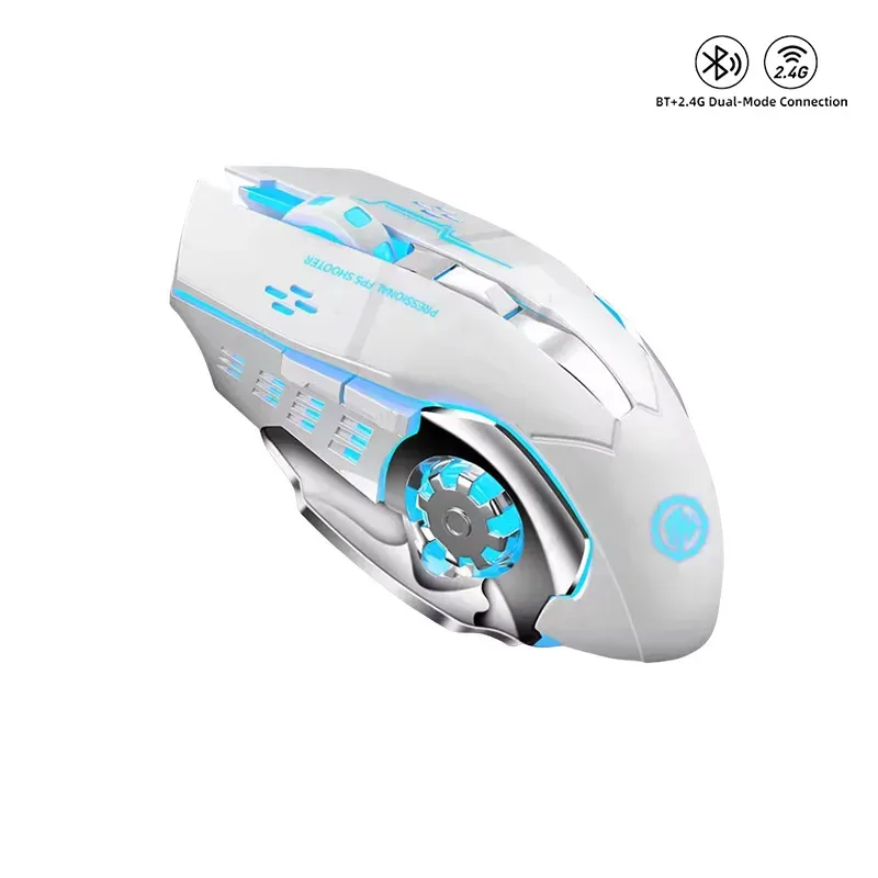 Souris de jeu sans fil rechargeable - Bluetooth & 2.4G - Silencieuse et rétroéclairée slide 7