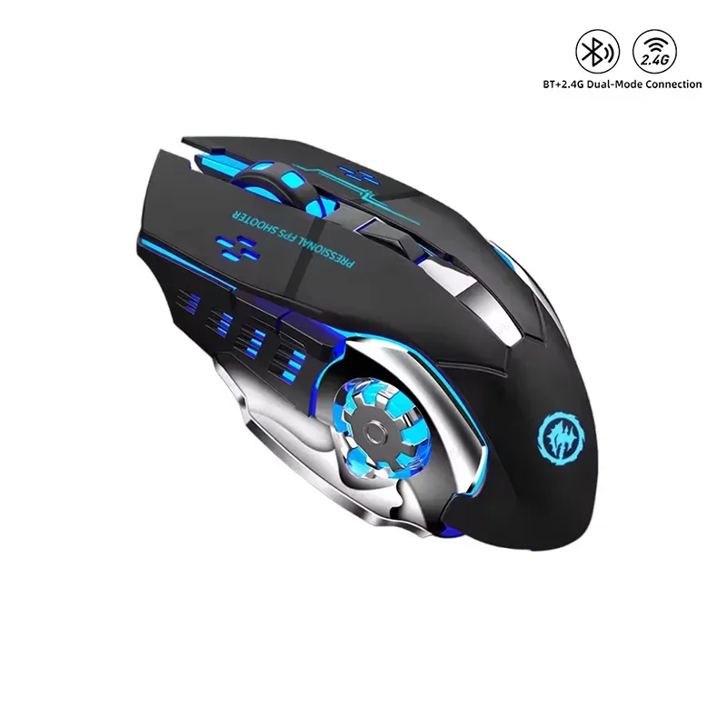 Souris de jeu sans fil rechargeable - Bluetooth & 2.4G - Silencieuse et rétroéclairée slide 9