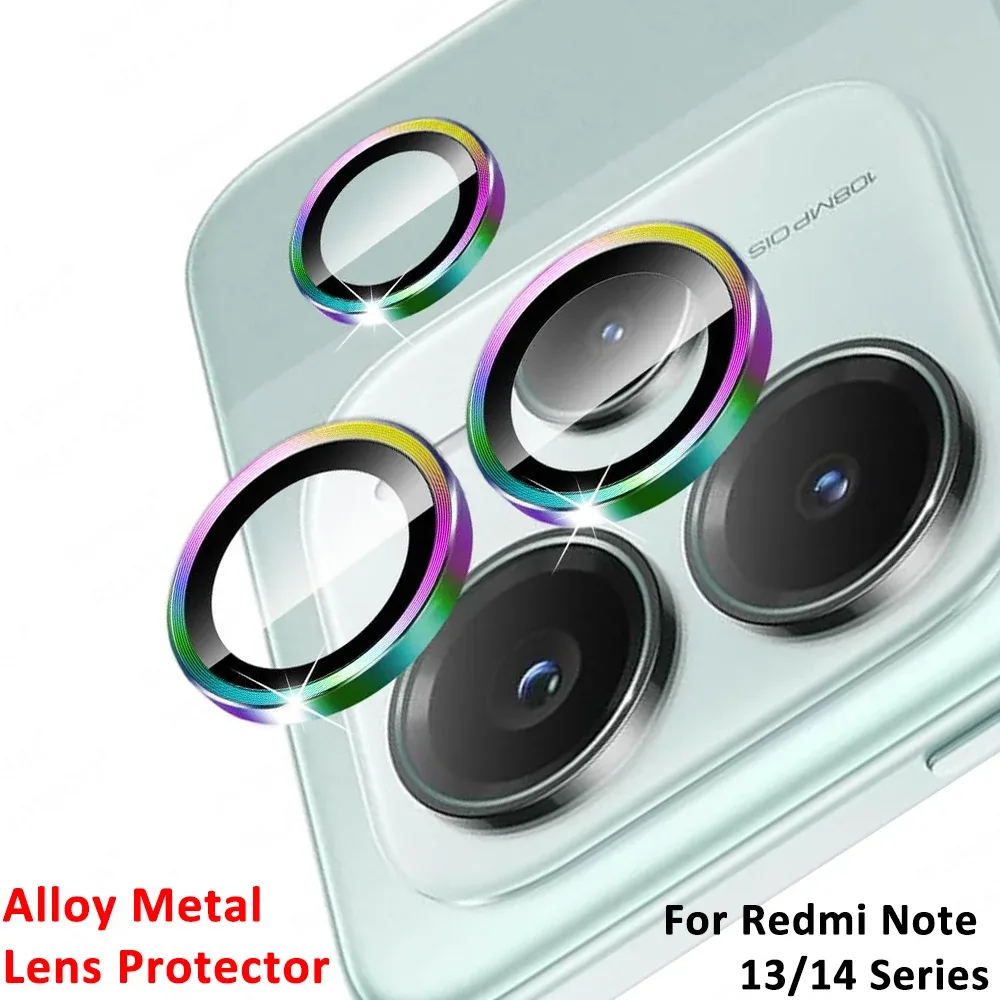 Protection d'objectif d'appareil photo en verre et métal pour Xiaomi Redmi Note 14 Pro 5G