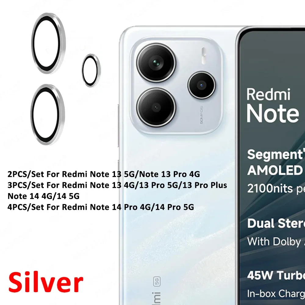 Protection d'objectif d'appareil photo en verre et métal pour Xiaomi Redmi Note 14 Pro 5G slide 7