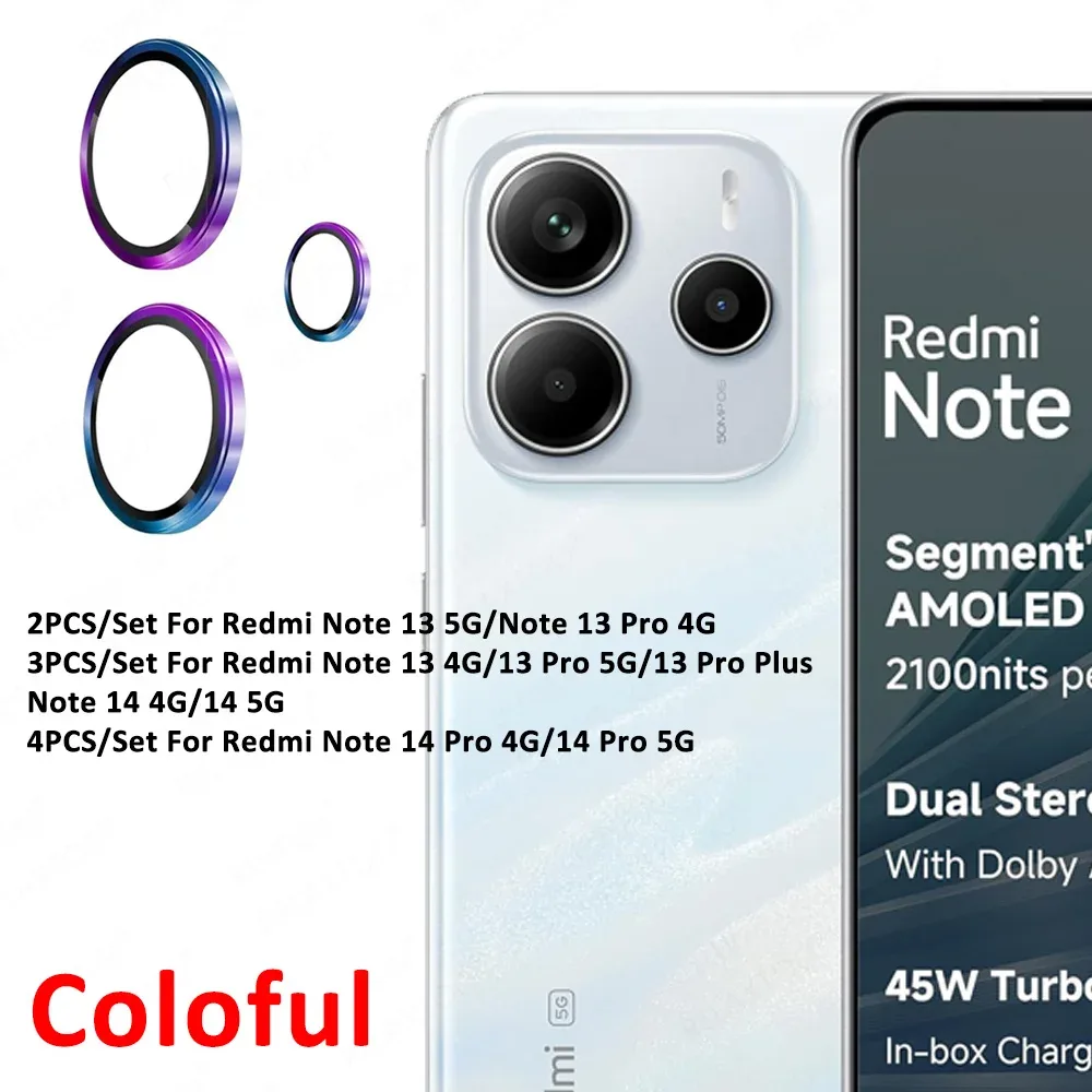 Protection d'objectif d'appareil photo en verre et métal pour Xiaomi Redmi Note 14 Pro 5G slide 9