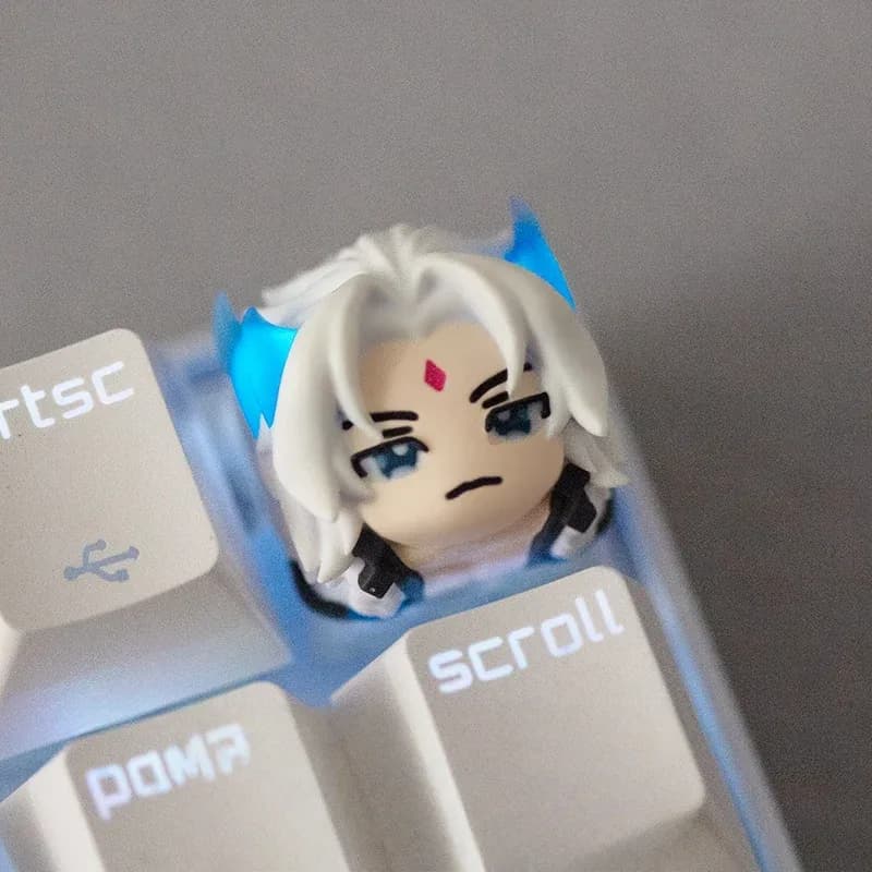 Touche de clavier artisanale en résine - Thème La Fille du Vide - Image 2