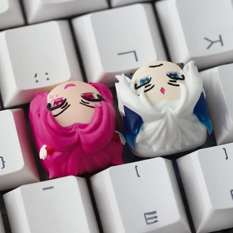 Touche de clavier artisanale en résine - Thème La Fille du Vide - Image 5