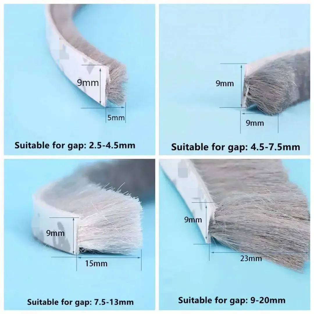 Joint d'étanchéité brosse adhésif pour portes et fenêtres - Isolation phonique et thermique