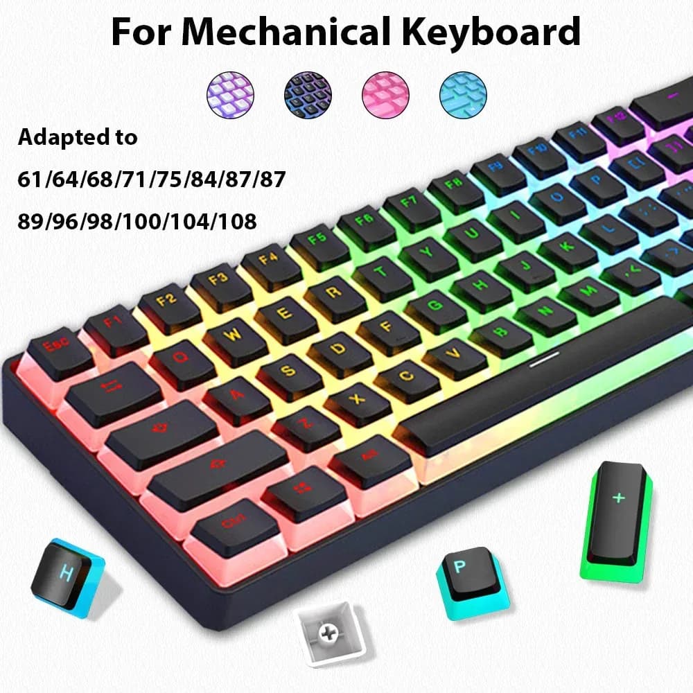 Jeu de 129 Touches Pudding PBT Double Shot pour Clavier Mécanique - Image 1