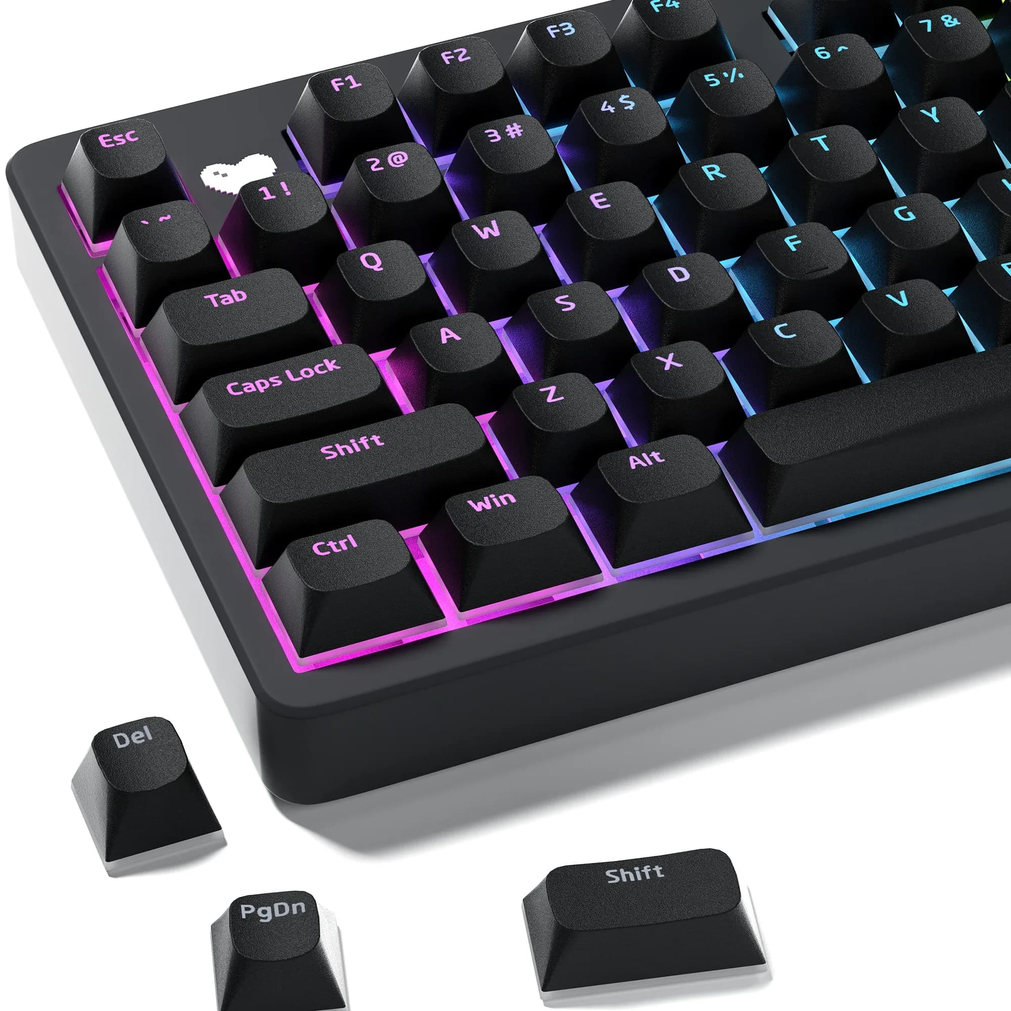 XVX Pudding Black Horizon Line - Set de 117 Touches PBT Double Injection pour Clavier Mécanique - Image 1