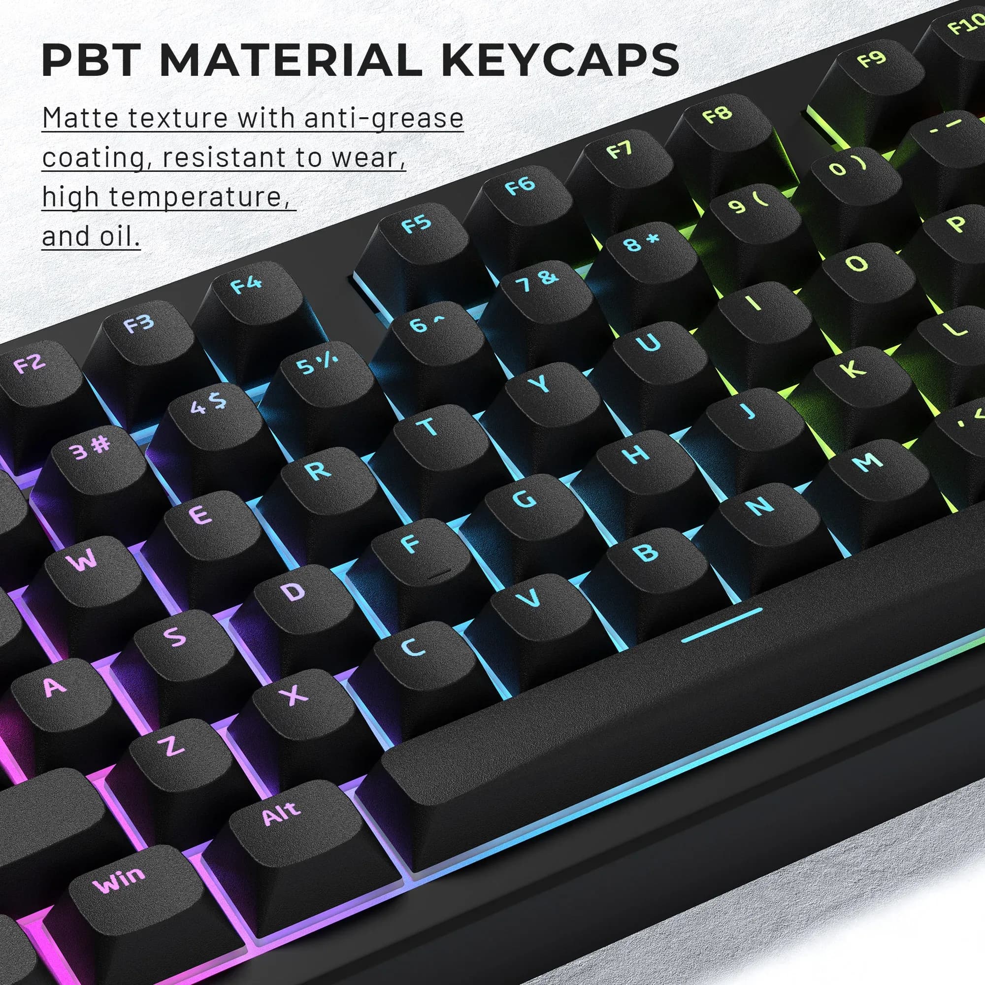 XVX Pudding Black Horizon Line - Set de 117 Touches PBT Double Injection pour Clavier Mécanique - Image 4