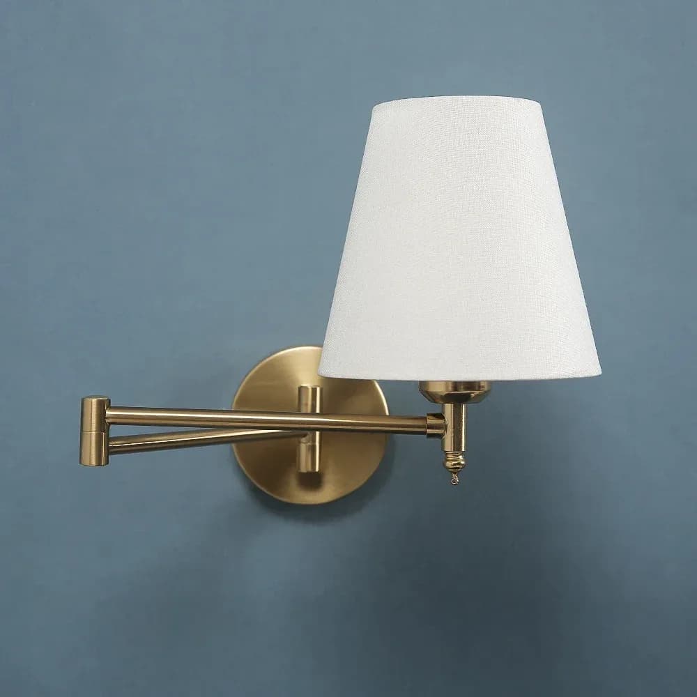 Applique murale LED à bras articulé avec abat-jour en tissu