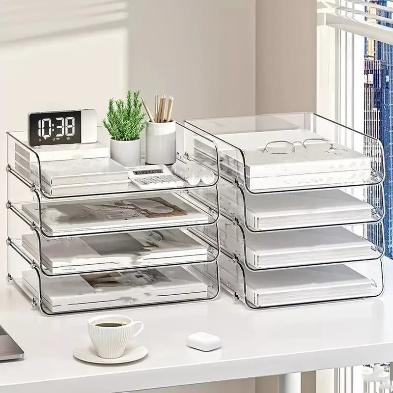 Organisateur de bureau transparent pour documents