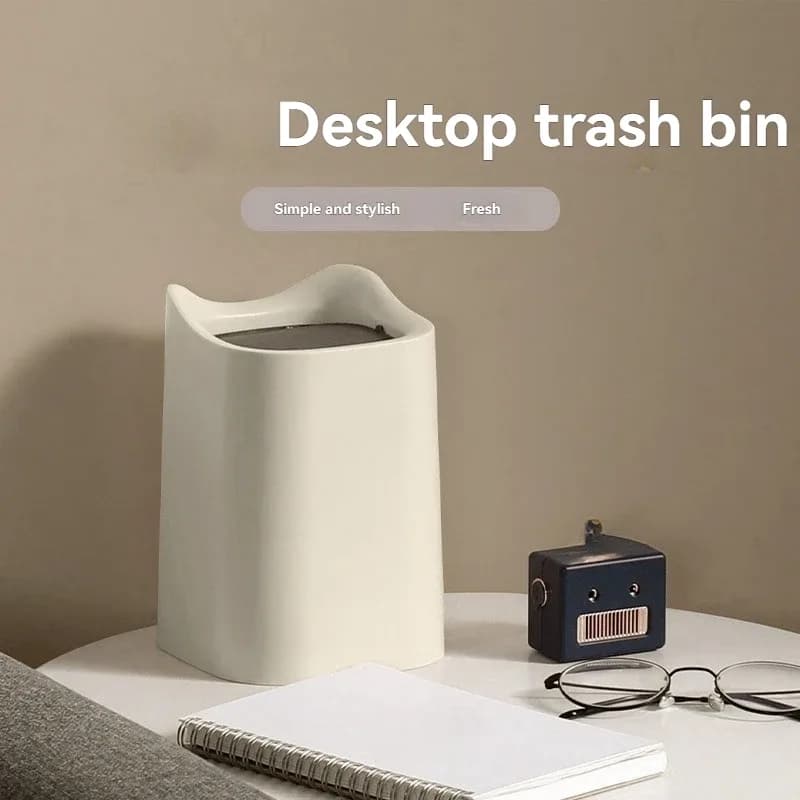 Mini poubelle de bureau à couvercle pivotant