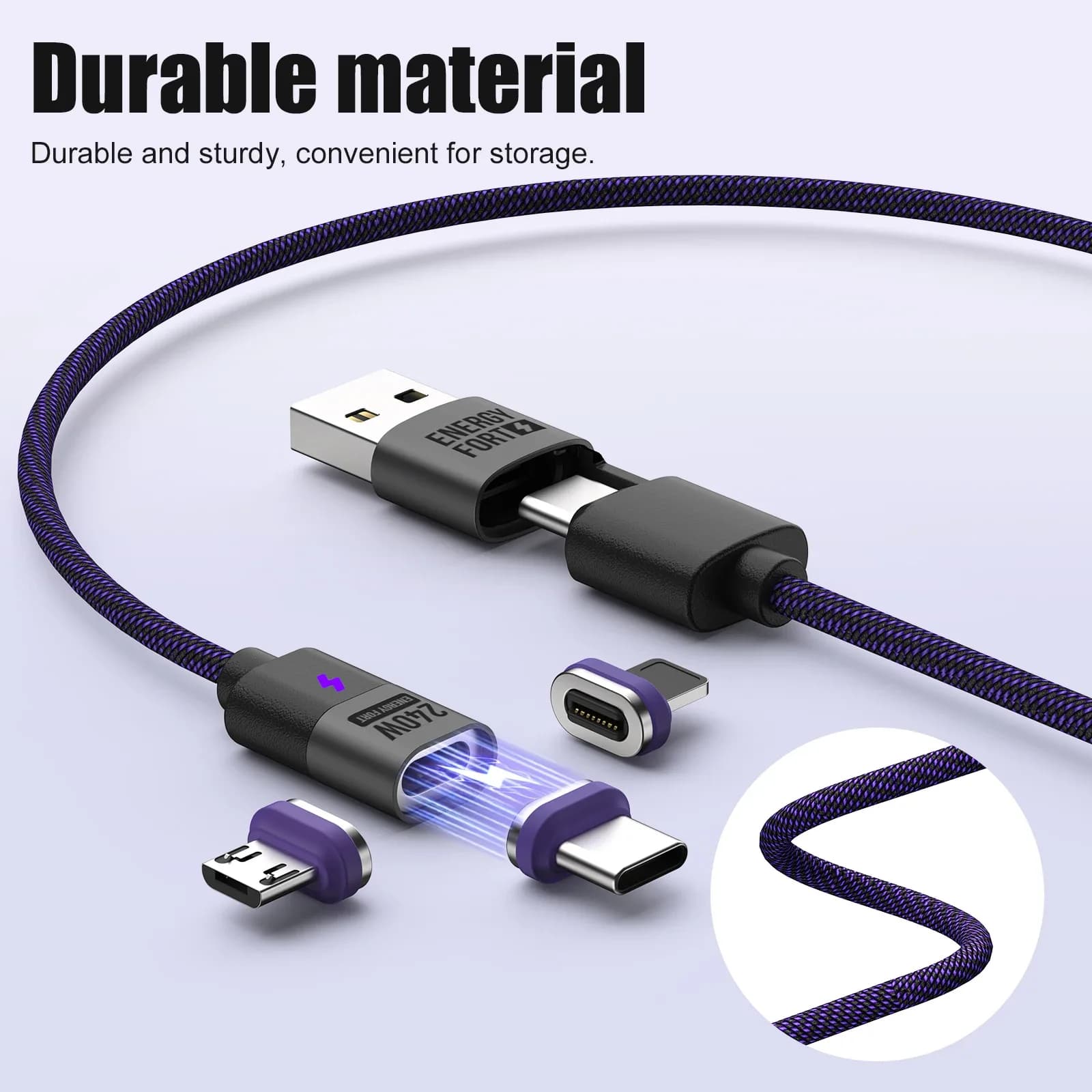 Câble de charge magnétique USB-C 5A 65W pour OnePlus et Realme GT