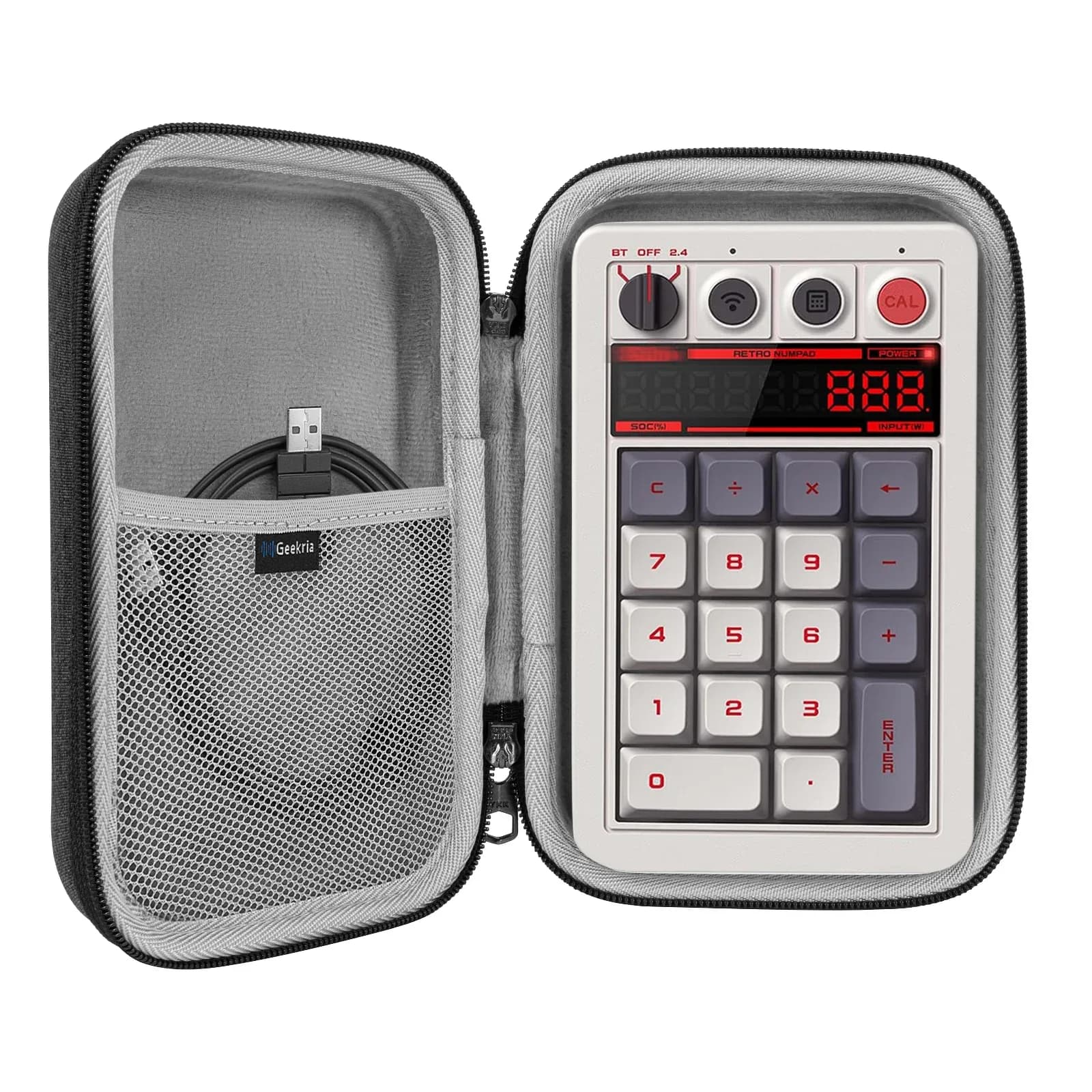 Geekria Étui de Protection pour Pavé Numérique Mécanique (18-23 touches), Housse de Transport pour Clavier Numérique Filaire ou Sans Fil (Étui uniquement)