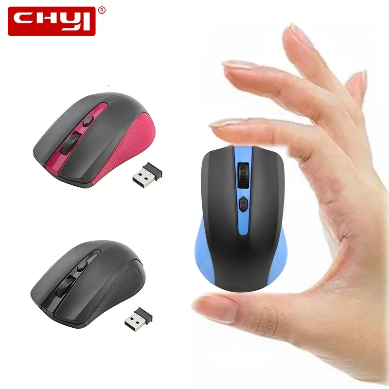 Mini souris optique sans fil ergonomique 2,4 GHz CHYI - Image 1