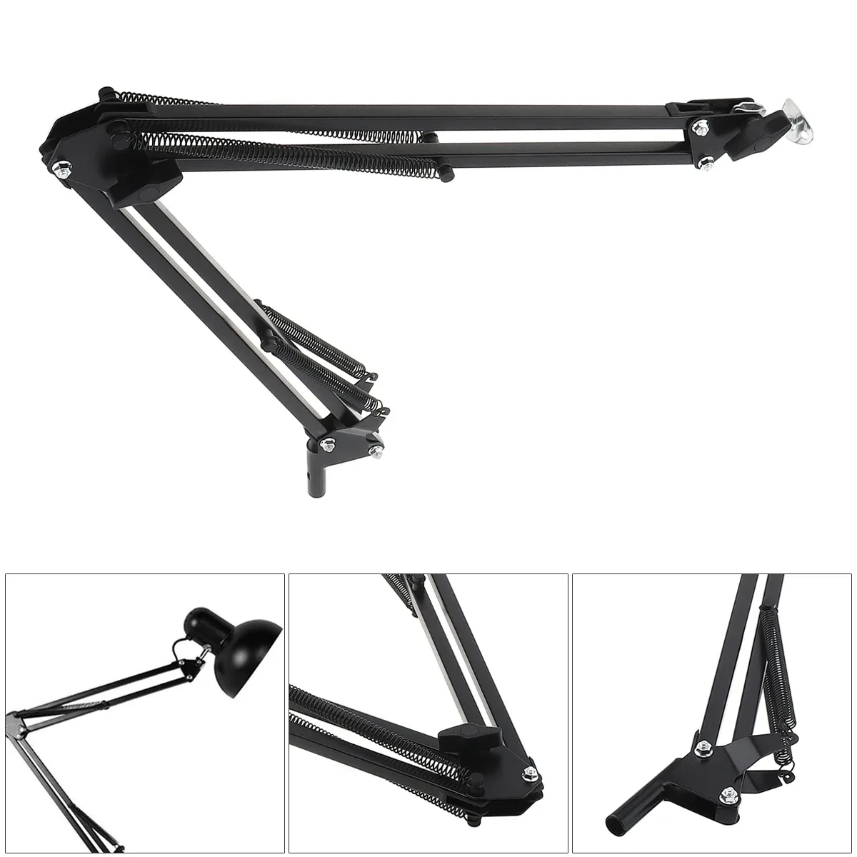 Support de bureau articulé universel en métal pour lampe et microphone
