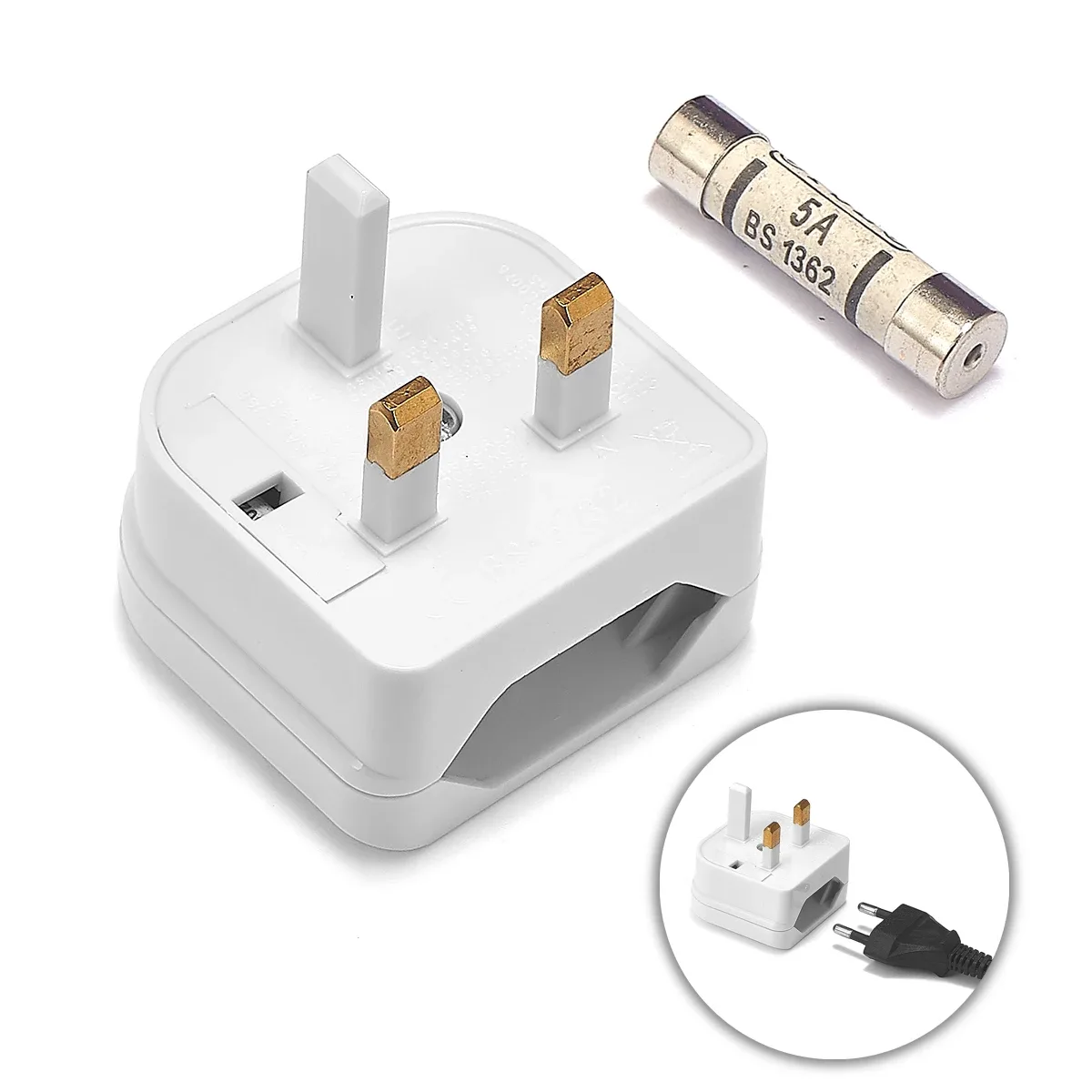 Adaptateur de voyage Europe vers Royaume-Uni avec fusible 5A slide 8