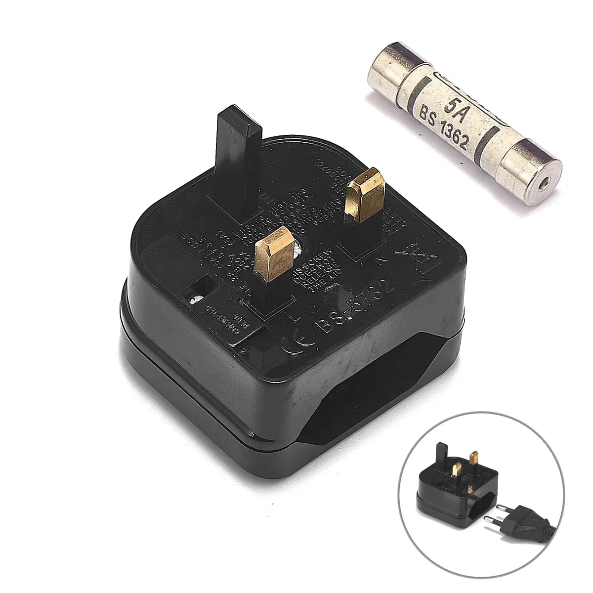 Adaptateur de voyage Europe vers Royaume-Uni avec fusible 5A slide 7