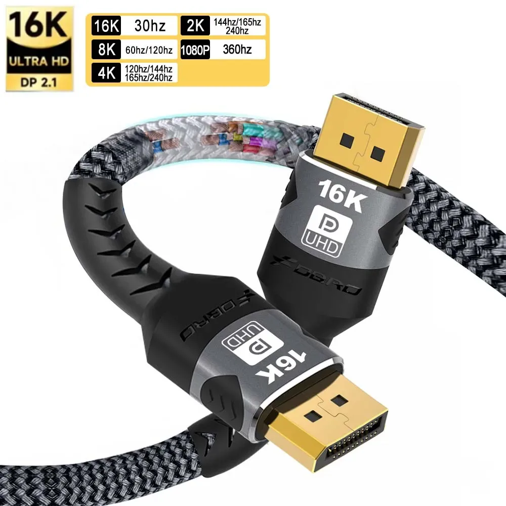 Câble DisplayPort 2.1 - 16K@30Hz, 8K@60Hz, 4K@120Hz - 40 Gbps, HDR10, HDCP slide 9