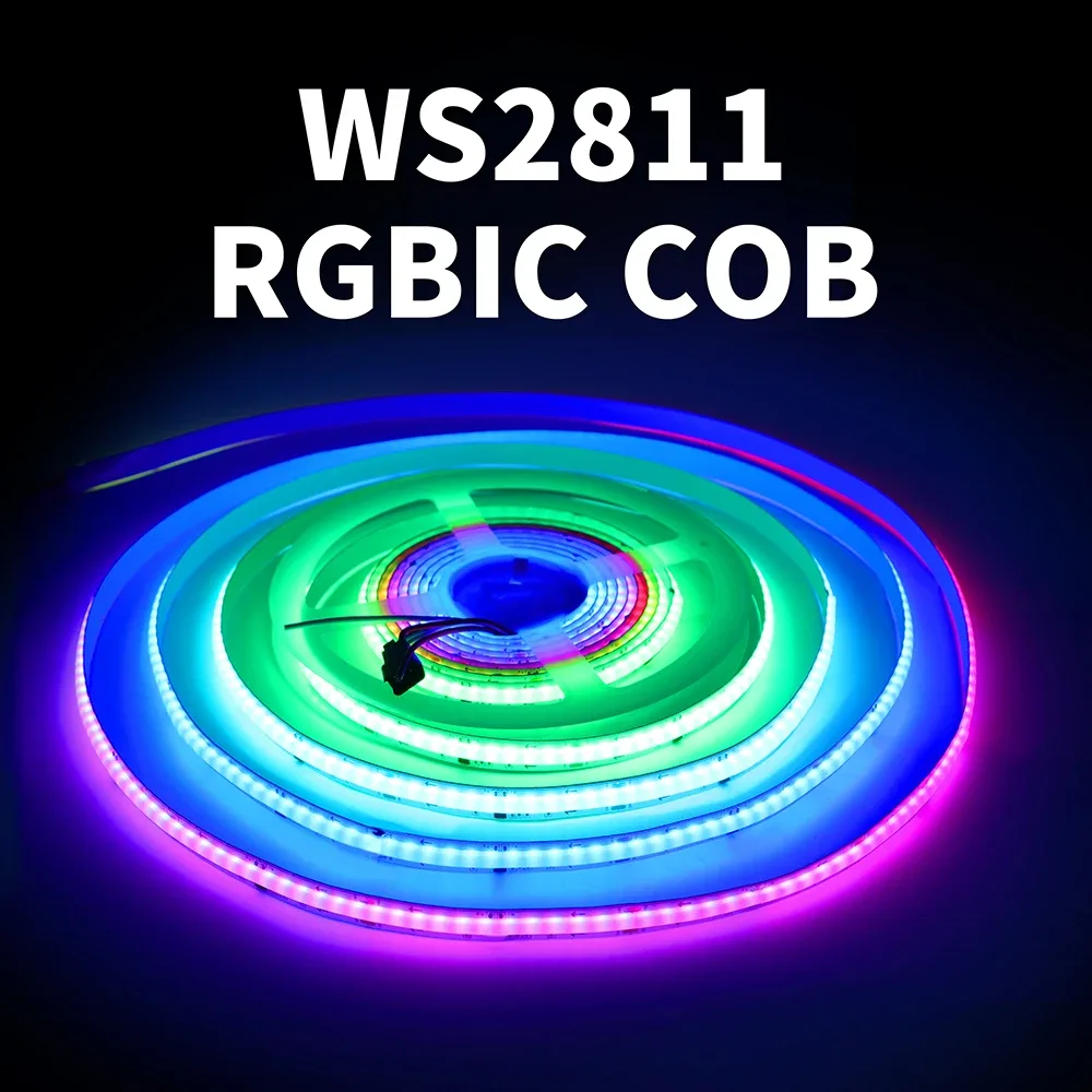 Ruban LED COB RGBIC Adressable WS2812B - 720 Pixels - 12-24V - 10mm - Haute Densité - Image 1