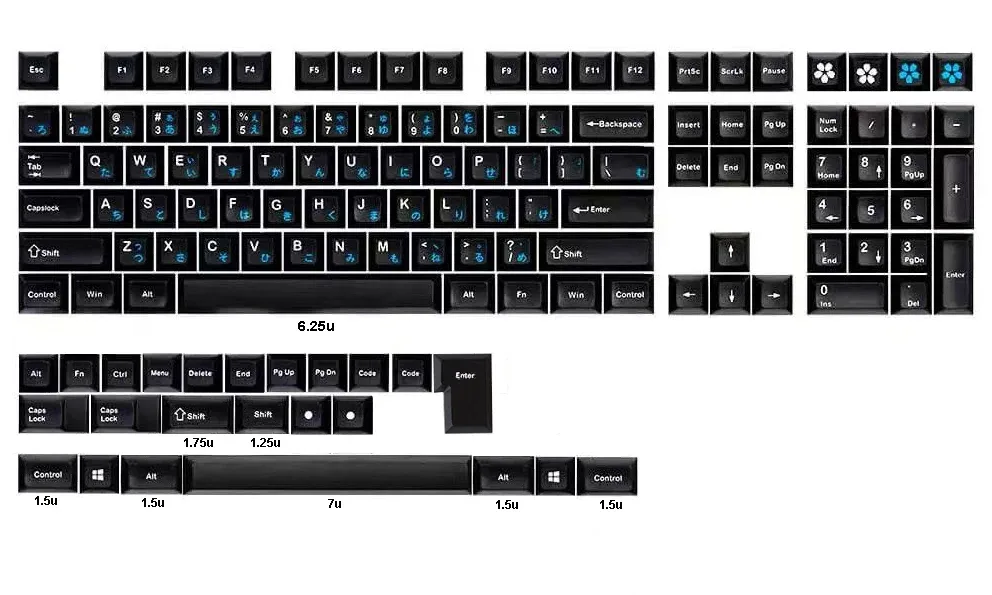 Set de touches DSA/XDA/Cherry pour claviers mécaniques ortholinéaires (AMJ40, NIU40, Ergodox, XD75) slide 13