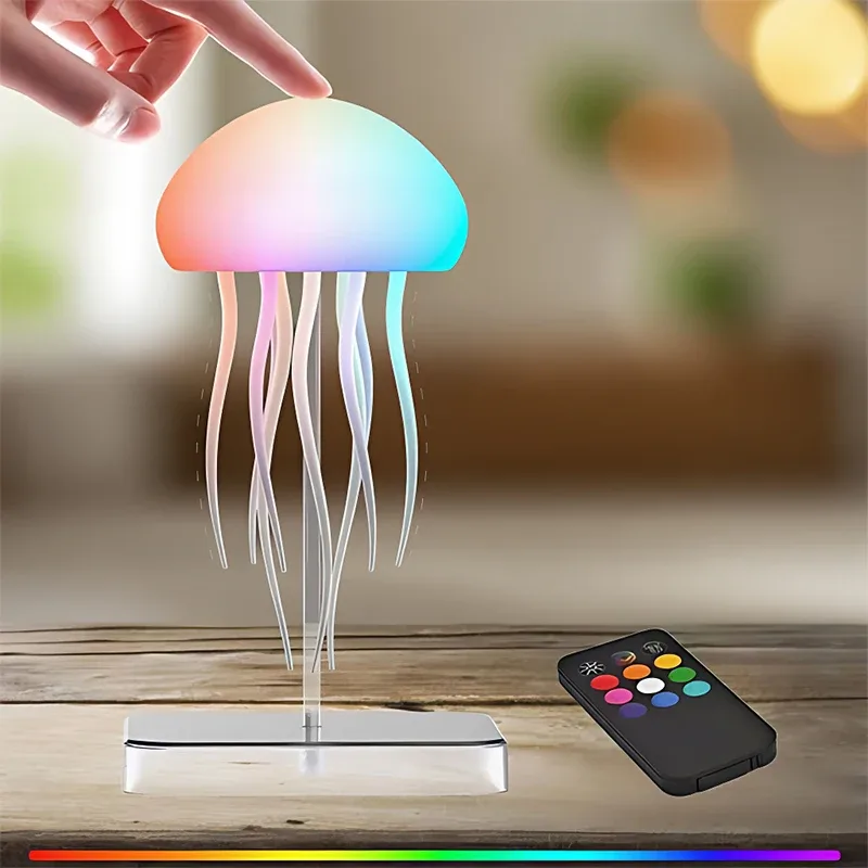 Veilleuse LED Méduse Tactile et Rechargeable - Effets RGB - Image 1