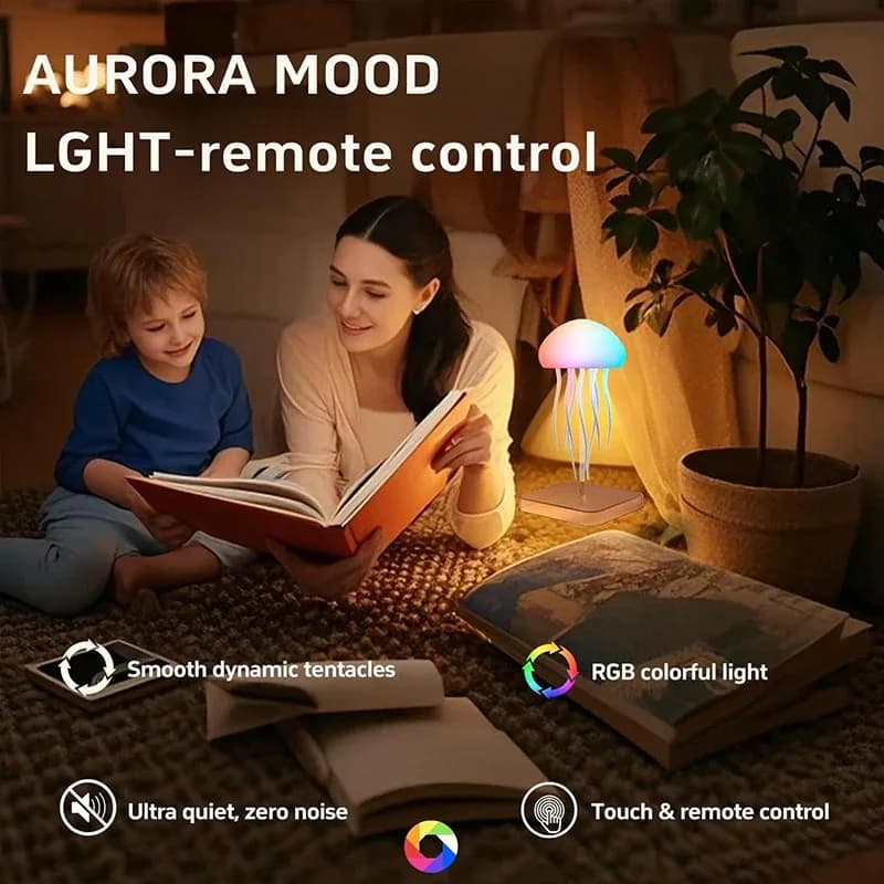Veilleuse LED Méduse Tactile et Rechargeable - Effets RGB - Image 3