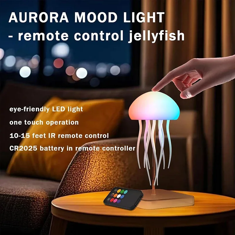 Veilleuse LED Méduse Tactile et Rechargeable - Effets RGB - Image 4