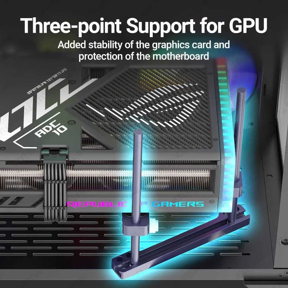 Support de carte graphique JEYI réglable en aluminium - Support anti-affaissement GPU - Image 5