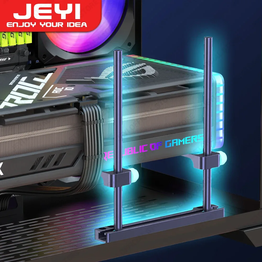 Support de carte graphique JEYI réglable en aluminium - Support anti-affaissement GPU - Image 1