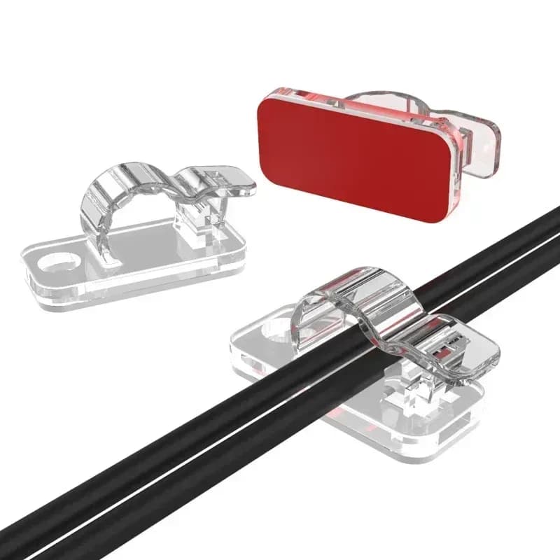 Lot de 10/50 Clips de Câble Auto-Adhésifs - Organisateur de Fils pour Bureau et Voiture - Image 3