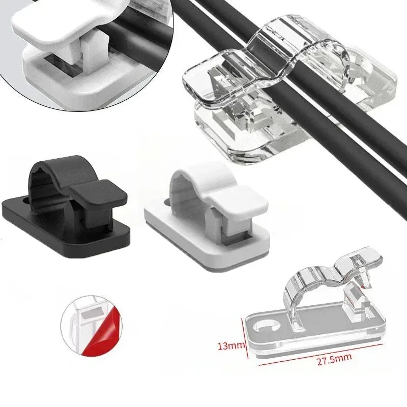 Lot de 10/50 Clips de Câble Auto-Adhésifs - Organisateur de Fils pour Bureau et Voiture - Image 2