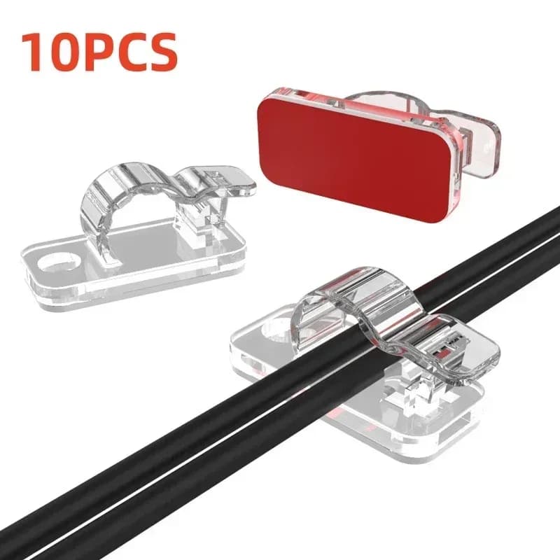 Lot de 10/50 Clips de Câble Auto-Adhésifs - Organisateur de Fils pour Bureau et Voiture slide 7