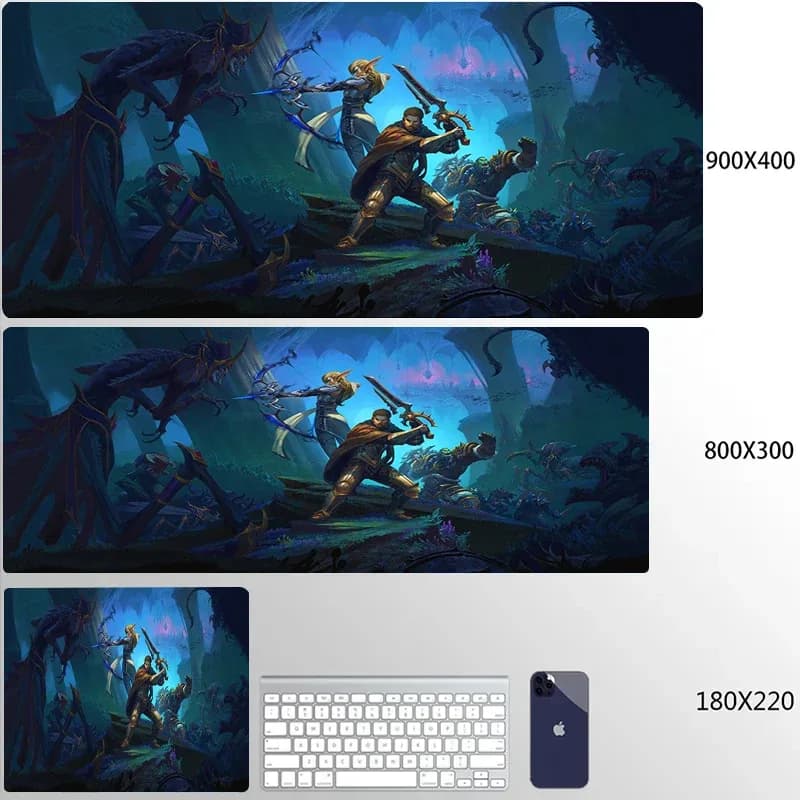 Tapis de souris XXL World of Warcraft - Horde & Alliance - Bords cousus slide 19