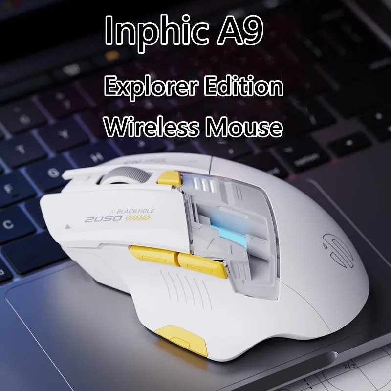 Souris de jeu sans fil Inphic A9 Explorer - Bluetooth, rechargeable et silencieuse - Image 3