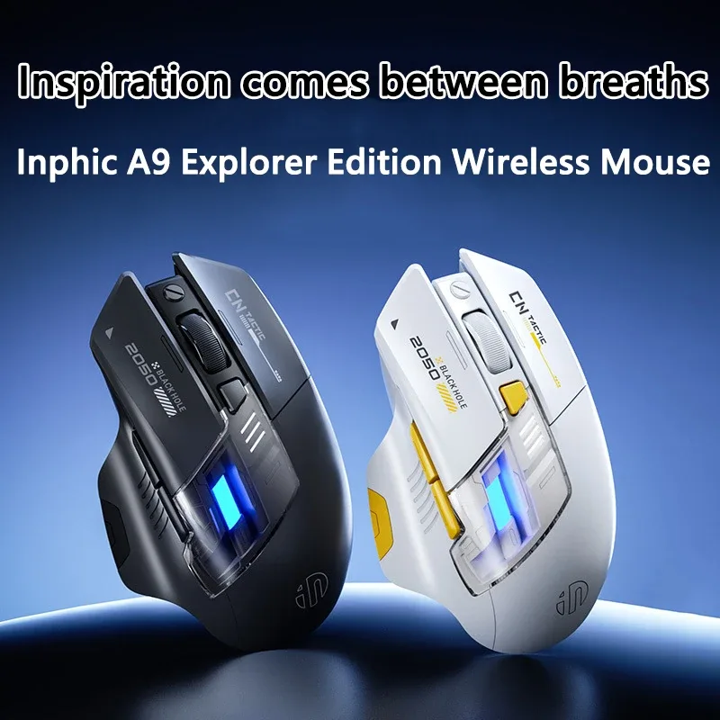 Souris de jeu sans fil Inphic A9 Explorer - Bluetooth, rechargeable et silencieuse - Image 2