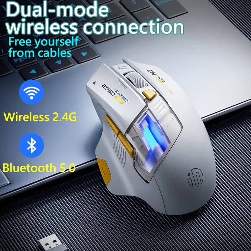 Souris de jeu sans fil Inphic A9 Explorer - Bluetooth, rechargeable et silencieuse - Image 4